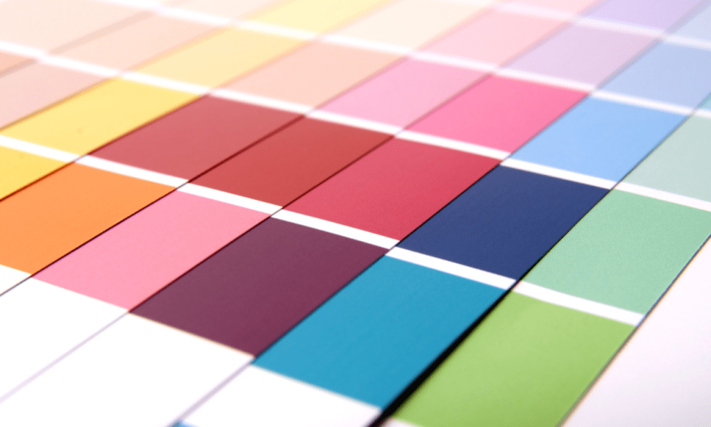 Paint colour swatches